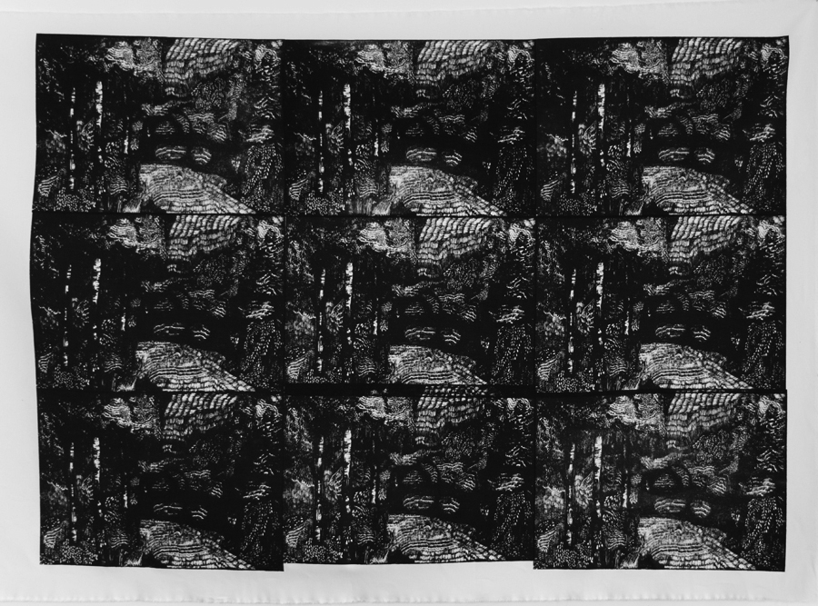 Rozemarijn Westerink - Garden, screenprint on textile, 88.5 x 126 cm, 2018